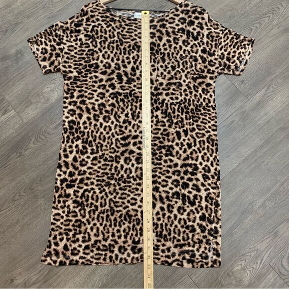 SOMA Animal Nightgown Women’s Small Brown Black Neutral Scoop Neck Pocket. - Picture 8 of 9